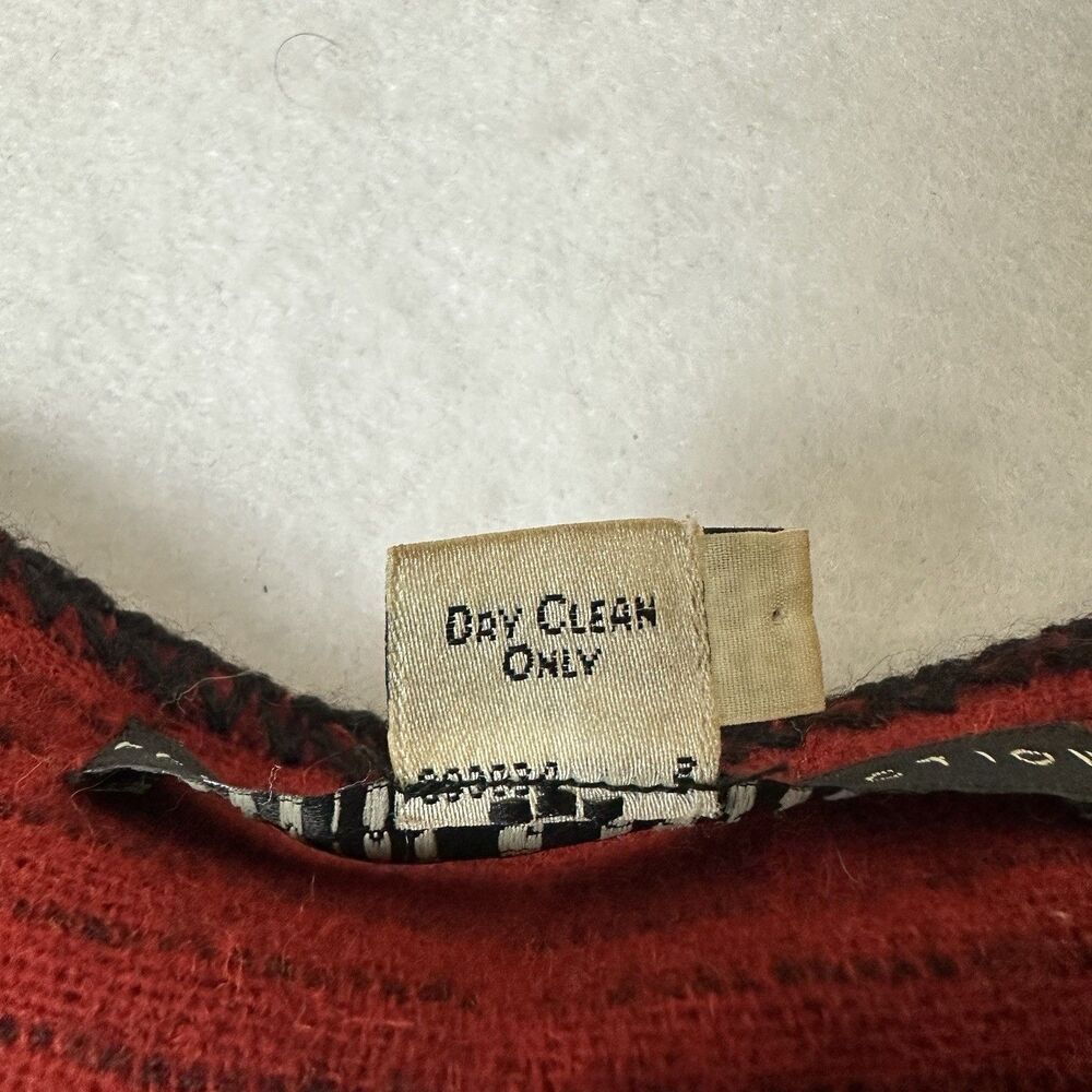 Peruvian Connection Red 100% Baby Alpaca poncho one size - Picture 5 of 5
